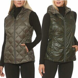 Gerry Reversible Hooded Down Vest Olive Army Packable Lightweight Size M NWOT